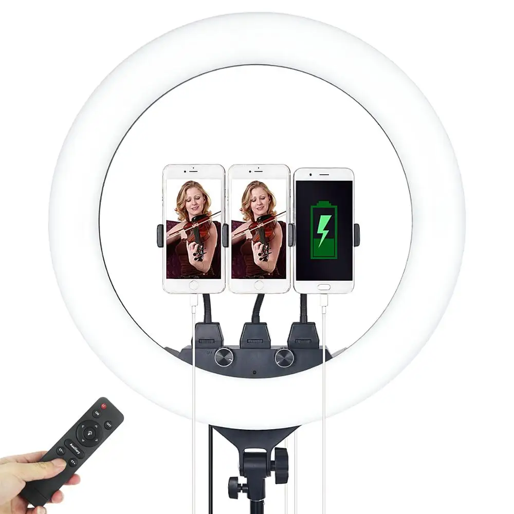 Fusitu 22/18 Inch Photographic Light Led Ring Light Lamp With USB Remote And Tripod For Phone Video Camera Photo Studio Youtube