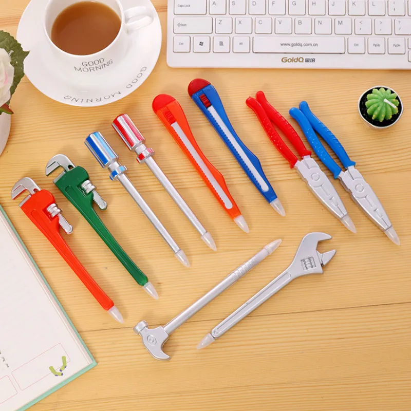 

24PCS Creative Stationery Cool Weapon Hardware Tools Utility Knife Head Modeling Variety of Realistic Student Ballpoint Pen