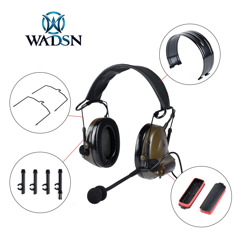 WADSN COMTAC C2 Tactical Headset Series Headset Headband Kit coperchio batteria impermeabile accessori cuffie da tiro