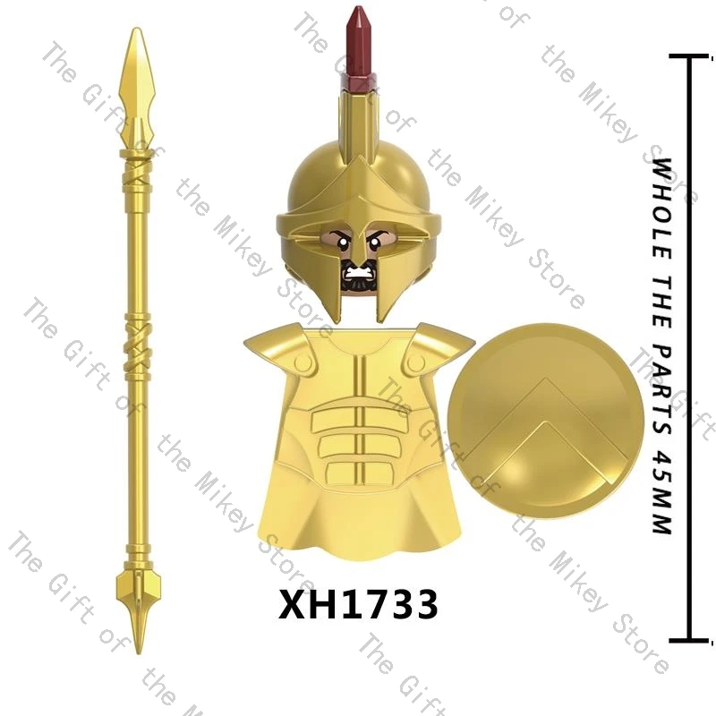 Single Sell Medieval Time Knight Roman Soldier Warrior Helmet Figures Building Blocks Accessories Toys For Kids Gift XH1730-1737