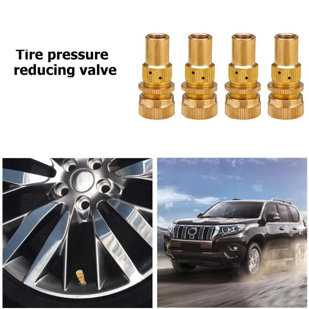 DSYCAR 1Pcs Universal Car Tire Deflators Accessories Kit Offroad Brass Automatic Auto Tyre Bleeder Set Valve 6-30 PSI New