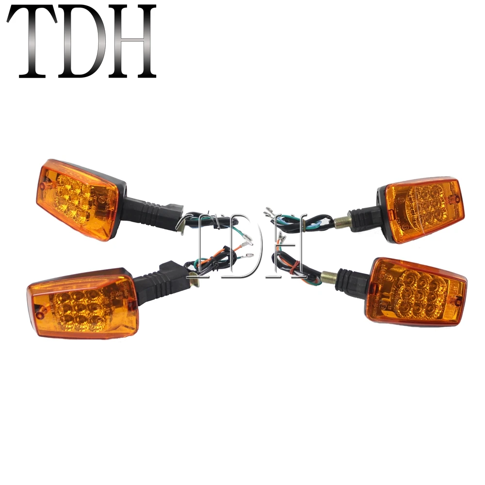 4 Pcs LED Motorcycle Front & Rear Turn Signal Indicator Blinker Amber Light 12V E-mark E3 DOT Approved For MZ ETZ 251