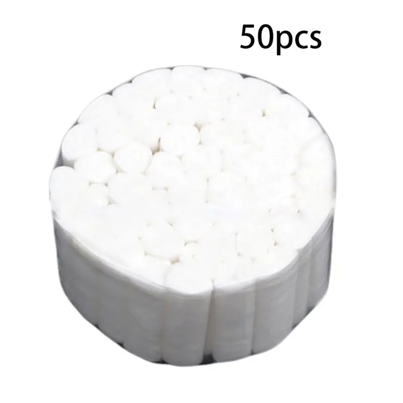 50Pcs White Disposable Dental Cotton Rolls High Absorbent Non-Sterile for Dentists Nose Plugs Nosebleed Kit Accessories  NEW