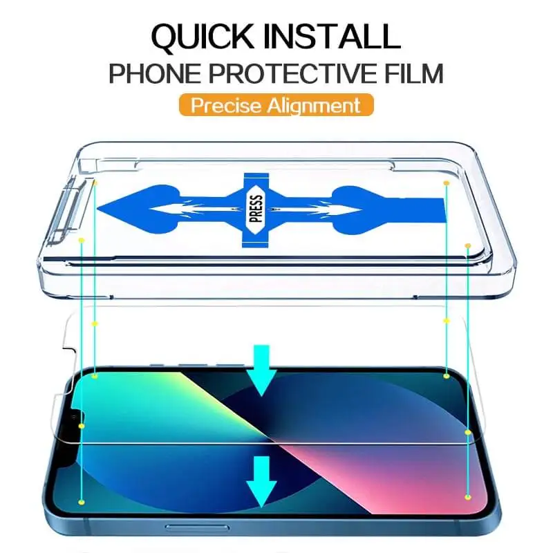 Tự Động Căn Chỉnh Điện Thoại Bảo Vệ Bộ Phim Nhanh Chóng Dán Thứ Hai Dán Iphone12/13 Chống Bụi/Chống Peep Thứ Hai dán Thần Dropshipping