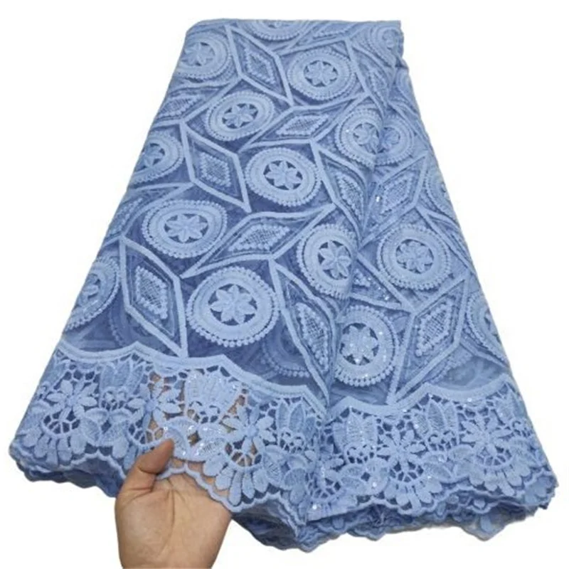 

2021 Best Quality Sequin Lace Fabric sky blue Lace Fabric Nigeria Net Lace for Wedding Party African French Tulle Lace Fabric