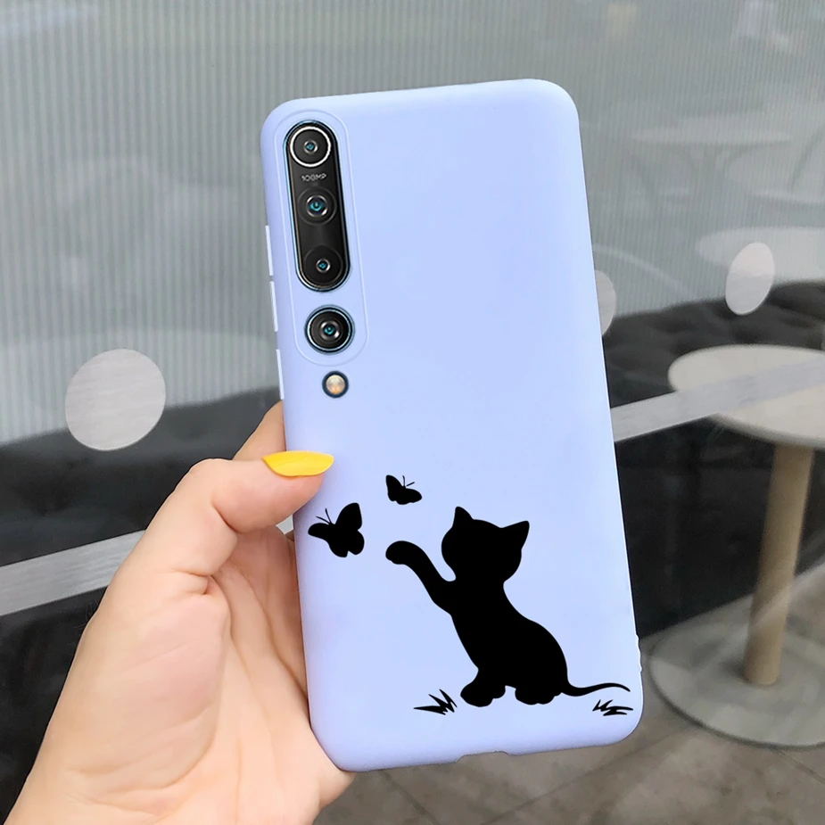 Cute Candy Painted Cover For Xiaomi Mi 10 Pro Case Mi10 Soft Silicone Slim Fundas Phone Cases For Xiaomi Mi 10 Mi10 Pro 5G Bags