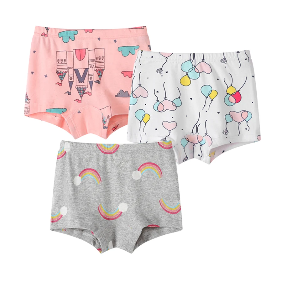 

SheeCute 3Pc/Lot Baby Girls Underwear ComfortSoft Waistband Boxer Briefs Cotton Panties