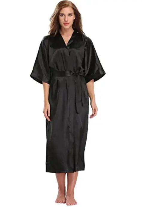 Women Silk Satin Long Wedding Bride Bridesmaid Robe Kimono Robe Feminino Bath Robe Large Size XXXL Peignoir Femme Sexy Bathrobe