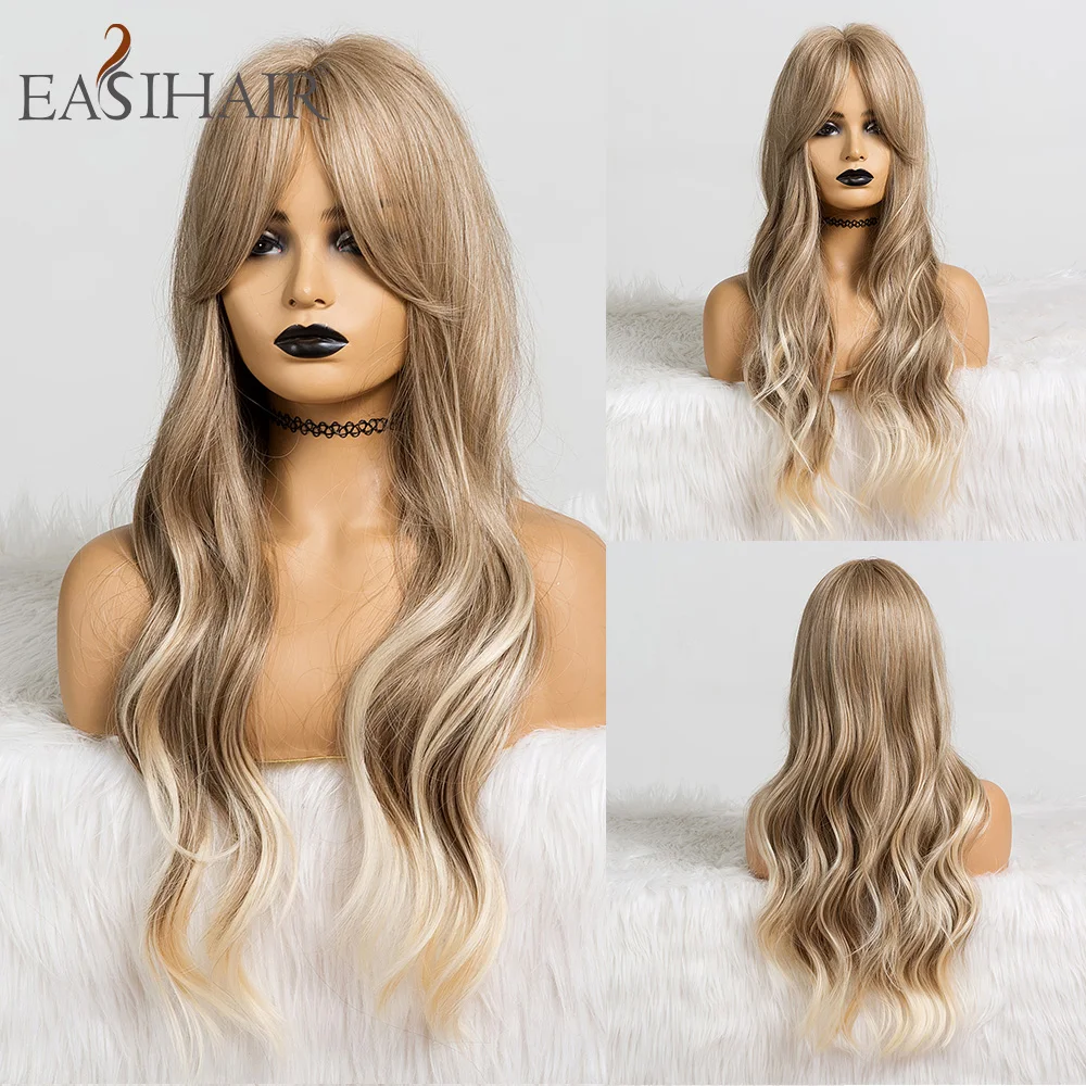 DropShipping EASIHAIR Synthetic Wigs Long Wavy Wigs for Women Heat Resistant Cosplay Wig Natural Hair