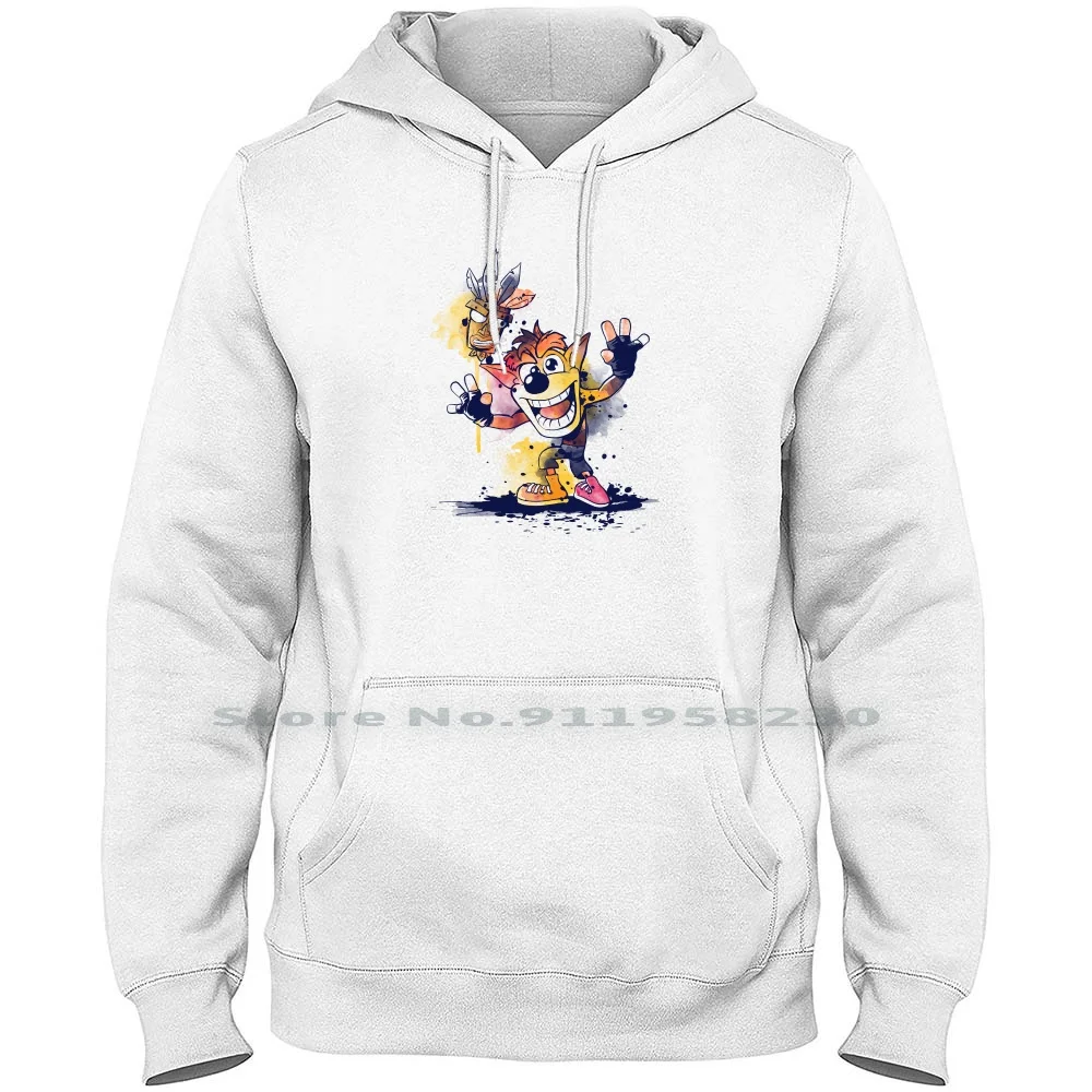 

Watercolor Bandicoot Men Hoodie Sweater 6XL Big Size Cotton Watercolor Station Water Games Gamer Color Game Band Ban Ash Me Ba