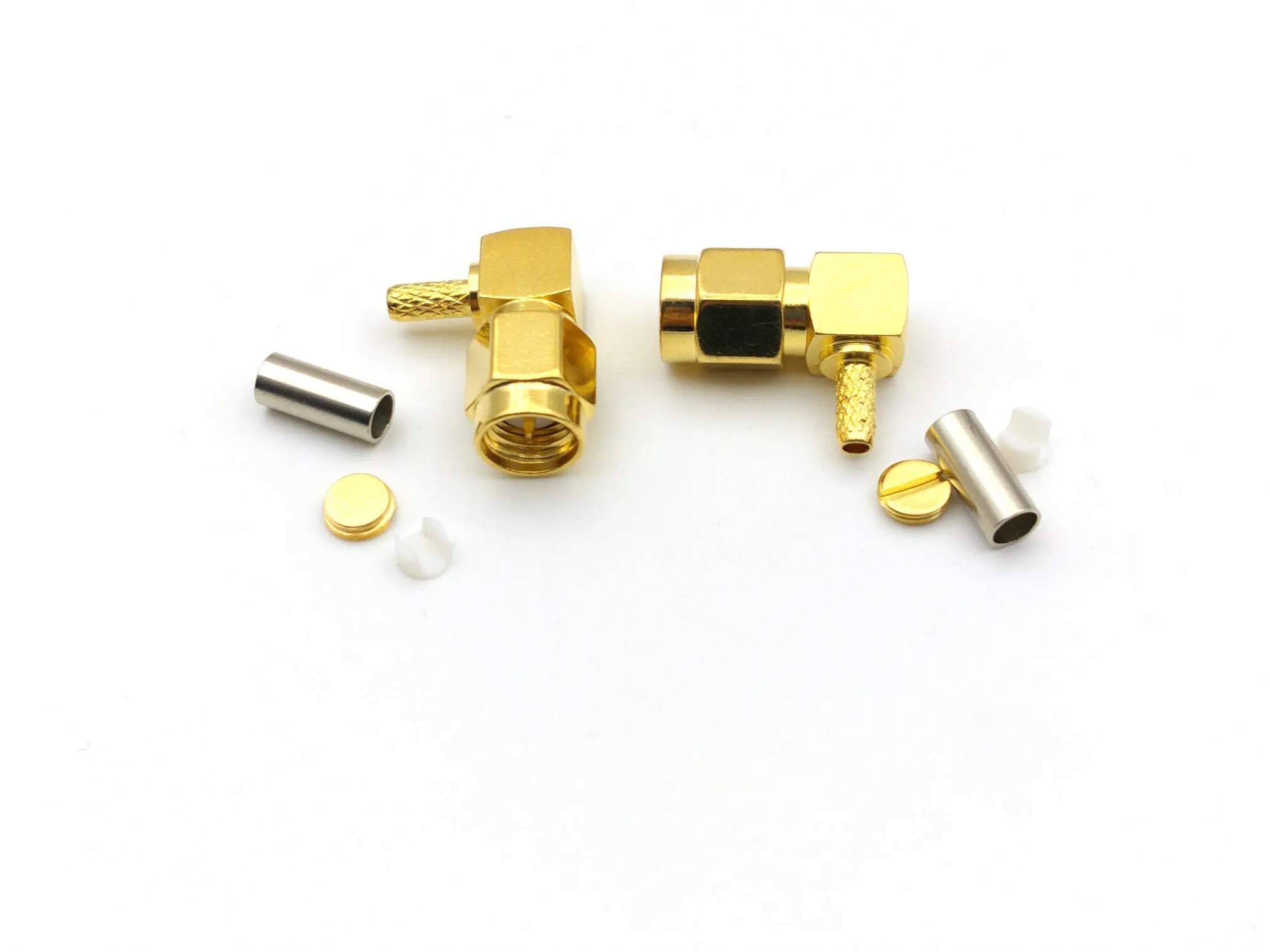 Imagem -04 - Conector Coaxial de Crimpagem de Ângulo Reto Sma Conector Macho para Rg175 Rg316 Lmr100 com 100 Peças