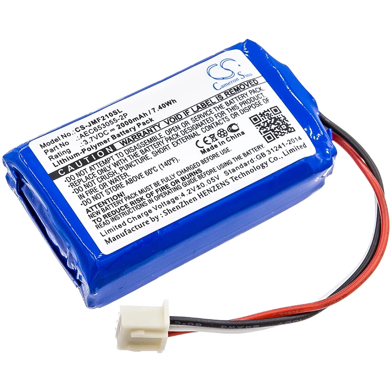 Cameron Sino Pin Cho Loa JBL Flip 2 (2013) Lật Thứ Hai. Phù Hợp Với JBL AEC653055-2P Pin. Thay Thế Battery.2000mAh/7.40Wh.3.70V