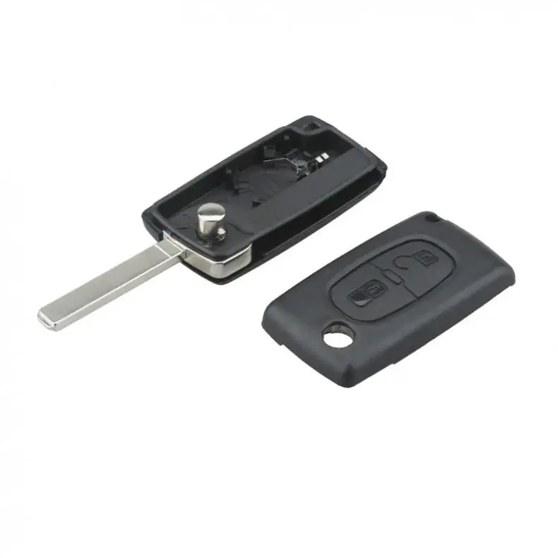 Nero 2 Bottoni Pieghevole Auto Auto Chiave Entry di Ricambio Remote Fob Borsette Caso Uncut Chiave Dell\'automobile Di Vibrazione per CITROEN C2 c3