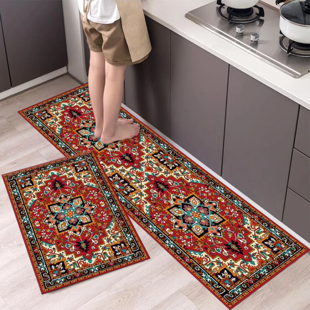 Z&L Printed Carpet Doormat Kitchen Carpet Anti-slip Modern Area Rugs Living Room Balcony Bathroom Hallway Geometric Bath Mat