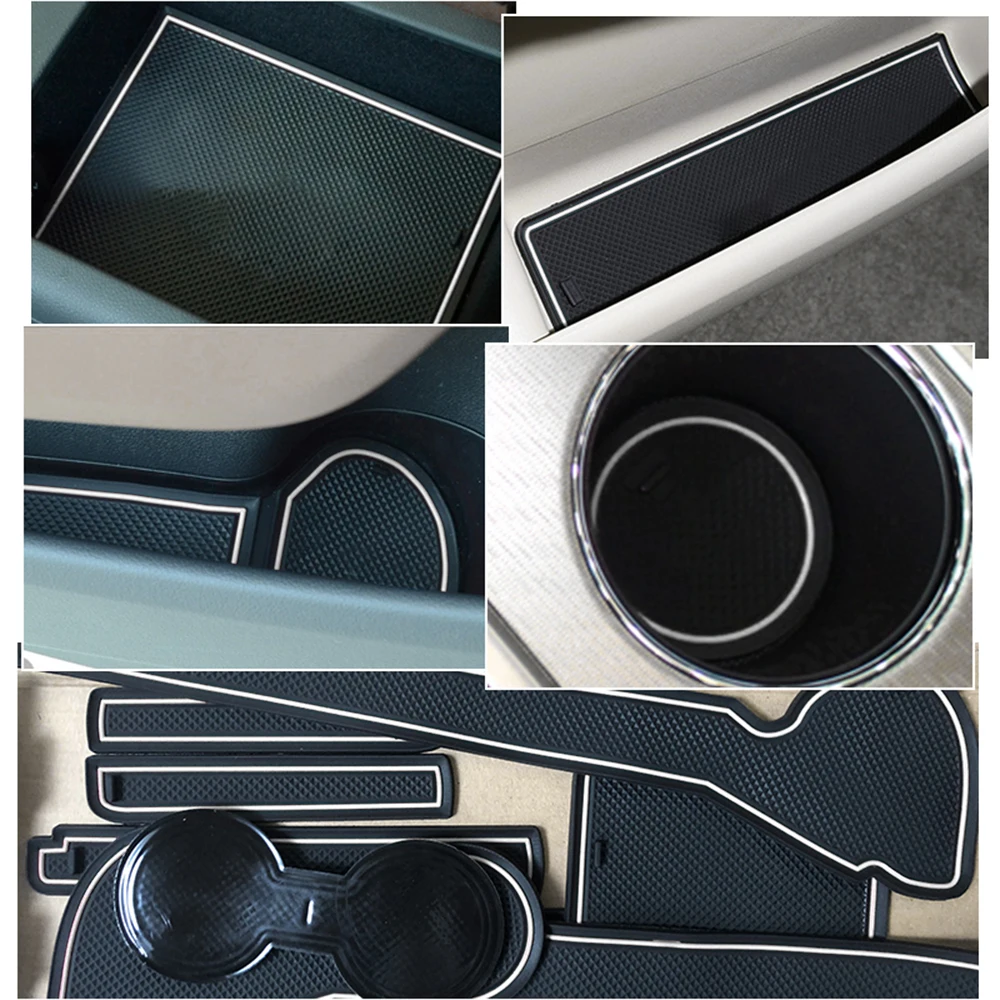 Car Door Groove Mat for Audi Q7 4L 2006 - 2015 S line Accessories 2007 2008 2009 2010 2011 2012 2013 2014 Gate Slot Mat Rubber