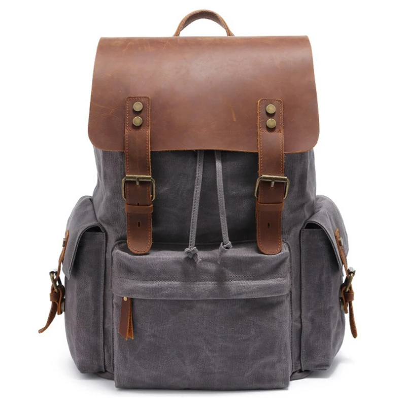 

Large Canvas Backpack Men Male Canvas Laptop Bagpack Outdoor Weekender Travel Backpack Big Capacity Computer Daypack men