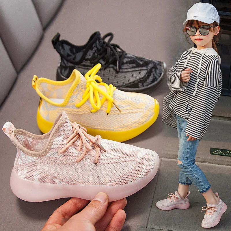 

New Girls & Boys Coconut Shoes Fashion Soft Bottom Kids Sneakers Breathable Children Casual Sports Mesh Shoes Size 26-36