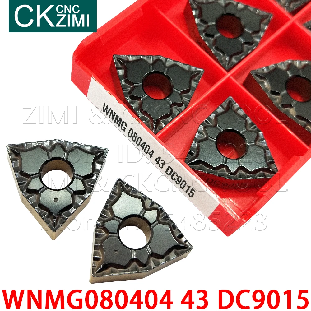 10PCS WNMG080404 43 DC9015 WNMG 080404 Carbide Inserts External Turning Tools CNC Mechanical Metal lathe Cutter Tools for steel