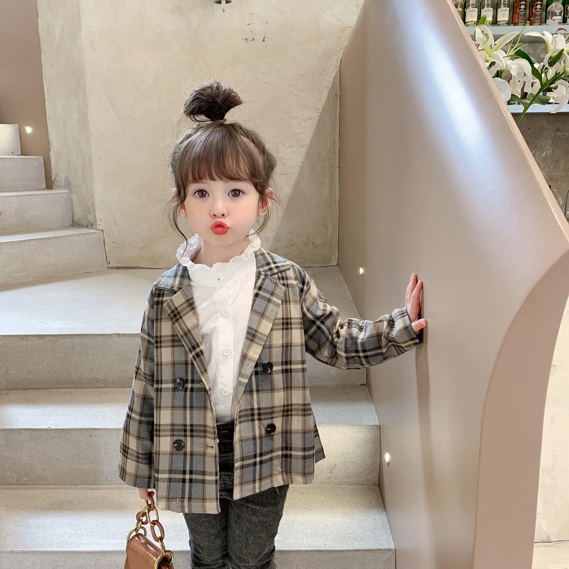 

2021 new Baby Girl Boy Spring Autumn lattice Coats Jackets Fashion Cartoon Jacket Kids Children Overwear Clothes