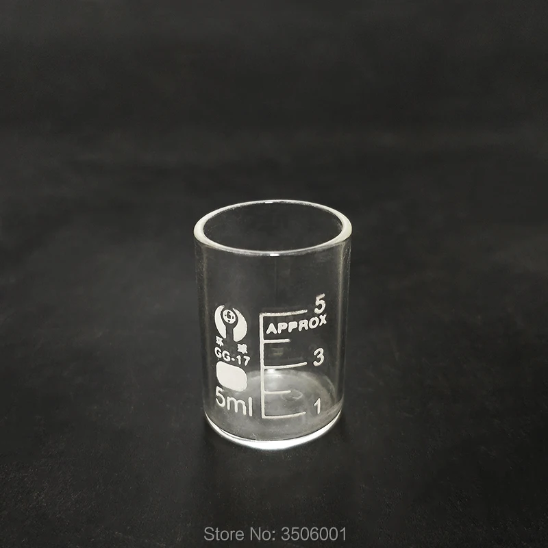 

5pcs Beaker in low form without spout,Capacity 5ml,Outer diameter=22mm,Height=24mm,Laboratory beaker