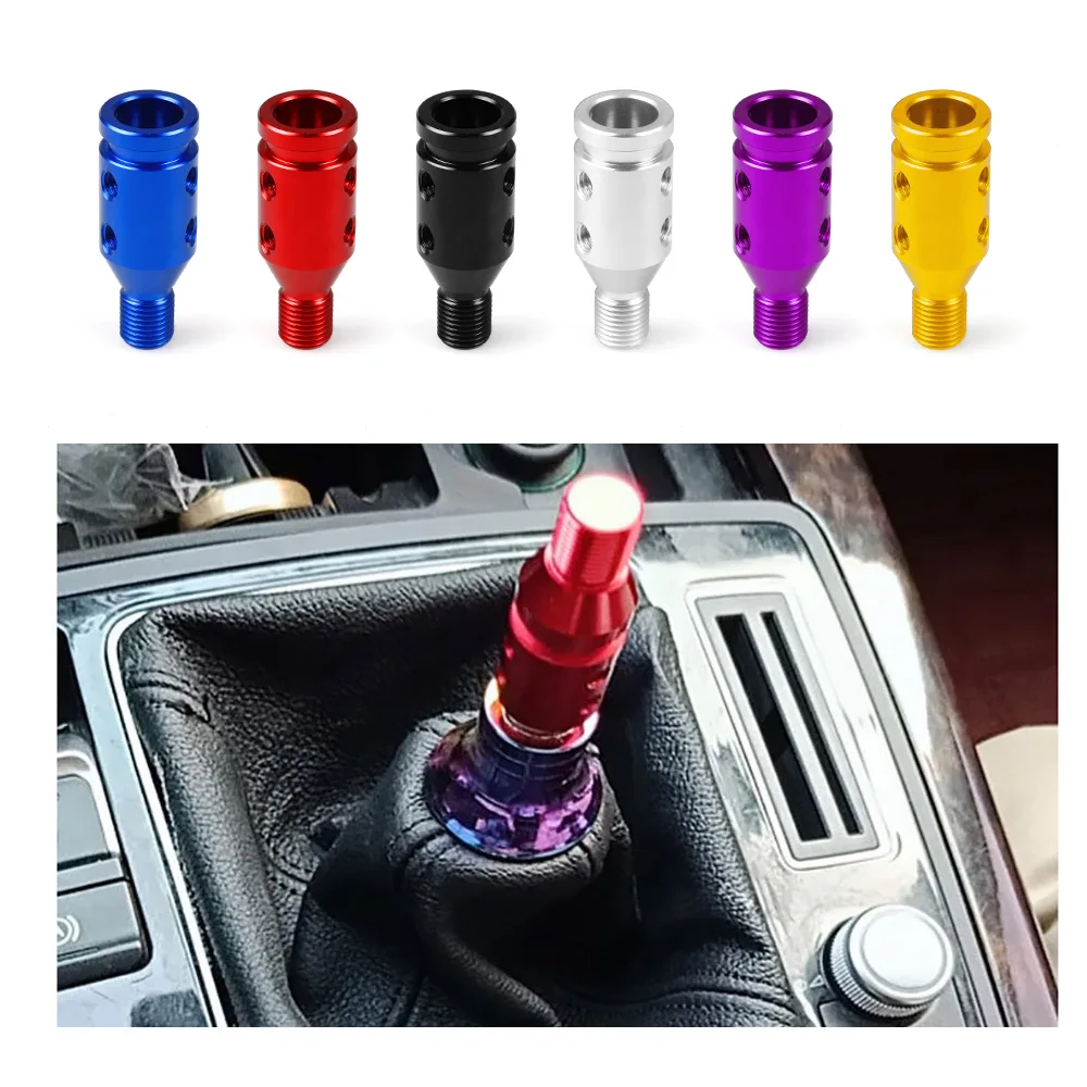 M10x1.5 or M12x1.25 Aluminum Alloy Universal Car Manual Gear Shift Knob Adapter Thread fits for Non Threaded Shifters Knob