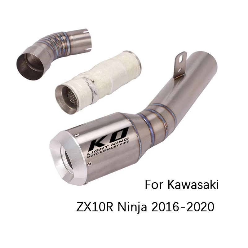 For Kawasaki ZX10R Ninja 2016-2020 Motorcycle Exhaust Pipe Titanium Alloy Escape Slip On Original Catalyst No DB Killer Clamp-on