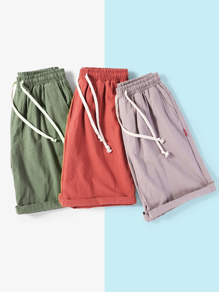 Pioneer Camp 2021 Summer Mens Shorts Pants 100% Cotton Solid Color Casual Streetwear Fashion Men\'s Shorts ADK901184Y