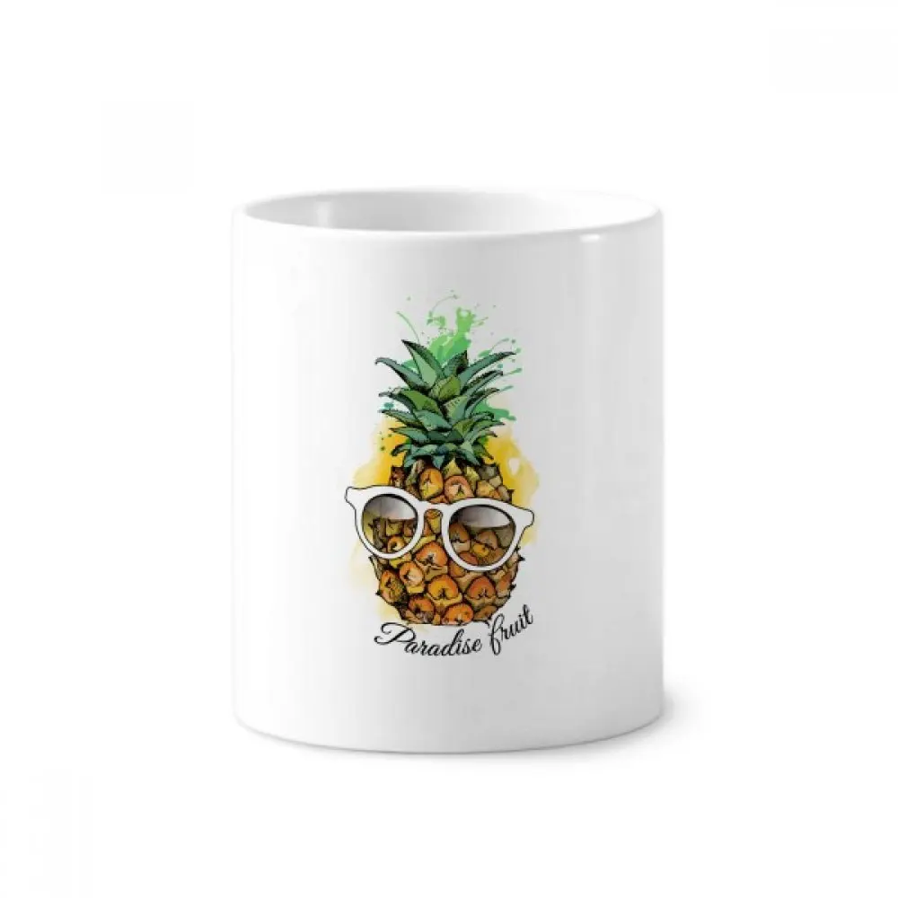 Sunglasses Pineapple Tropical Fruit Toothbrush Pen Holder Mug White Ceramic Cup 12oz