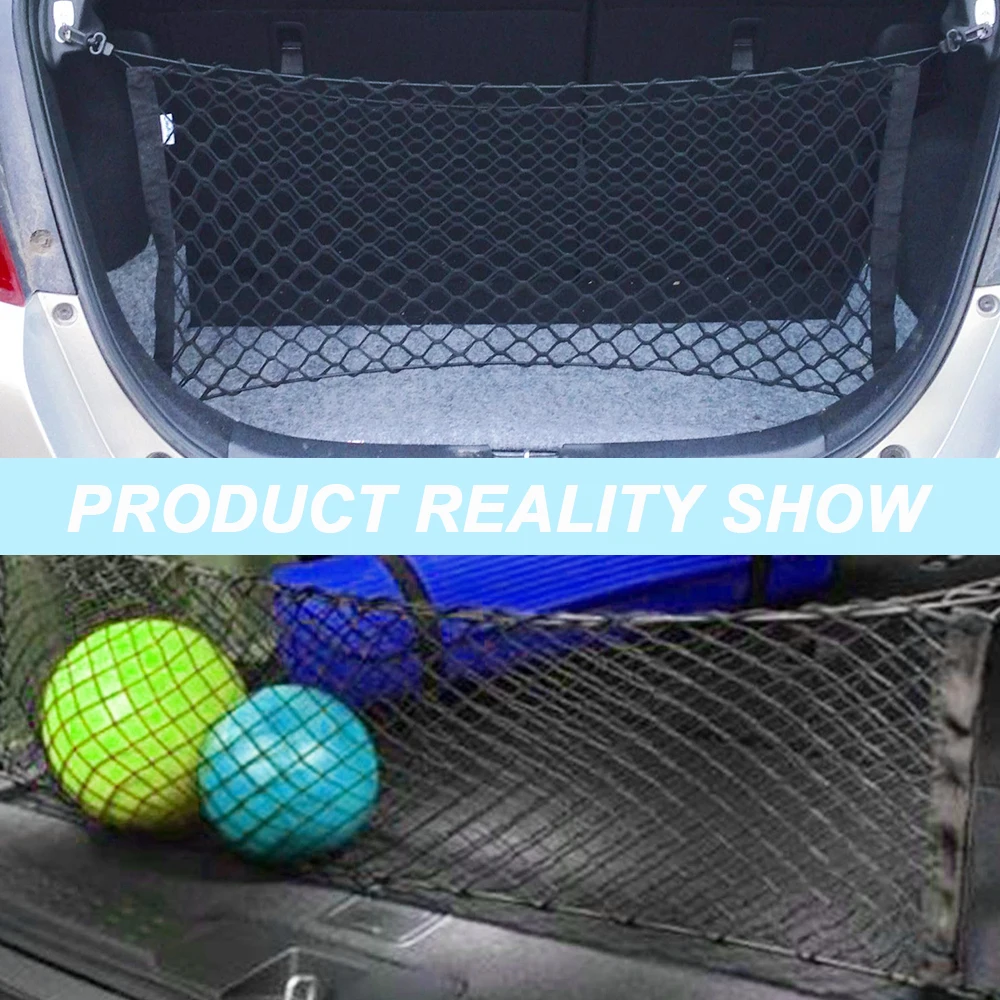 Universal Car Trunk Net Elastic Luggage Net Cargo Organizer Storage Nylon Mesh Nets Stretchable Car Interior Mesh Network Pocket