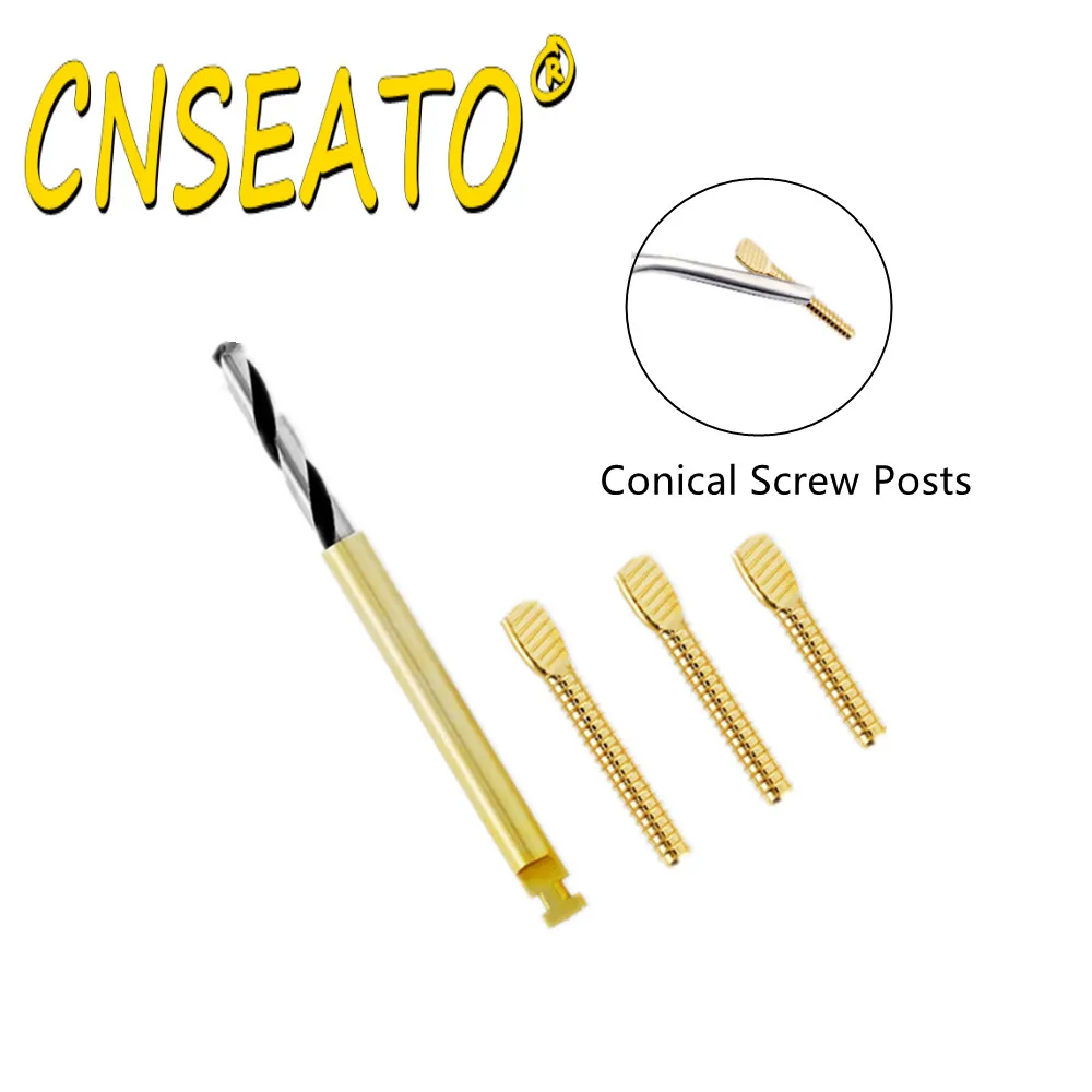 15Pcs Dental Screw Posts Kits Gold Plated Link Pins Refills Anterior Posterior Teeth Dentistry Root Canal Nail Dentist Materials