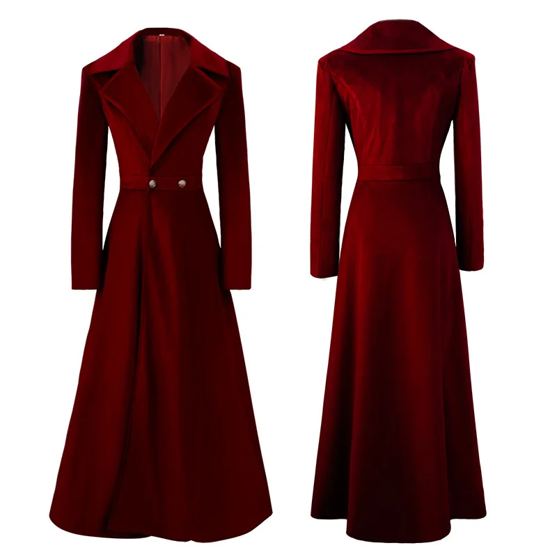 2021 New Halloween Carnival Gothic Coat for Women Medieval Cosplay Party Tuxedo Punk Adult Clothing Middle Ages Costumes Dress