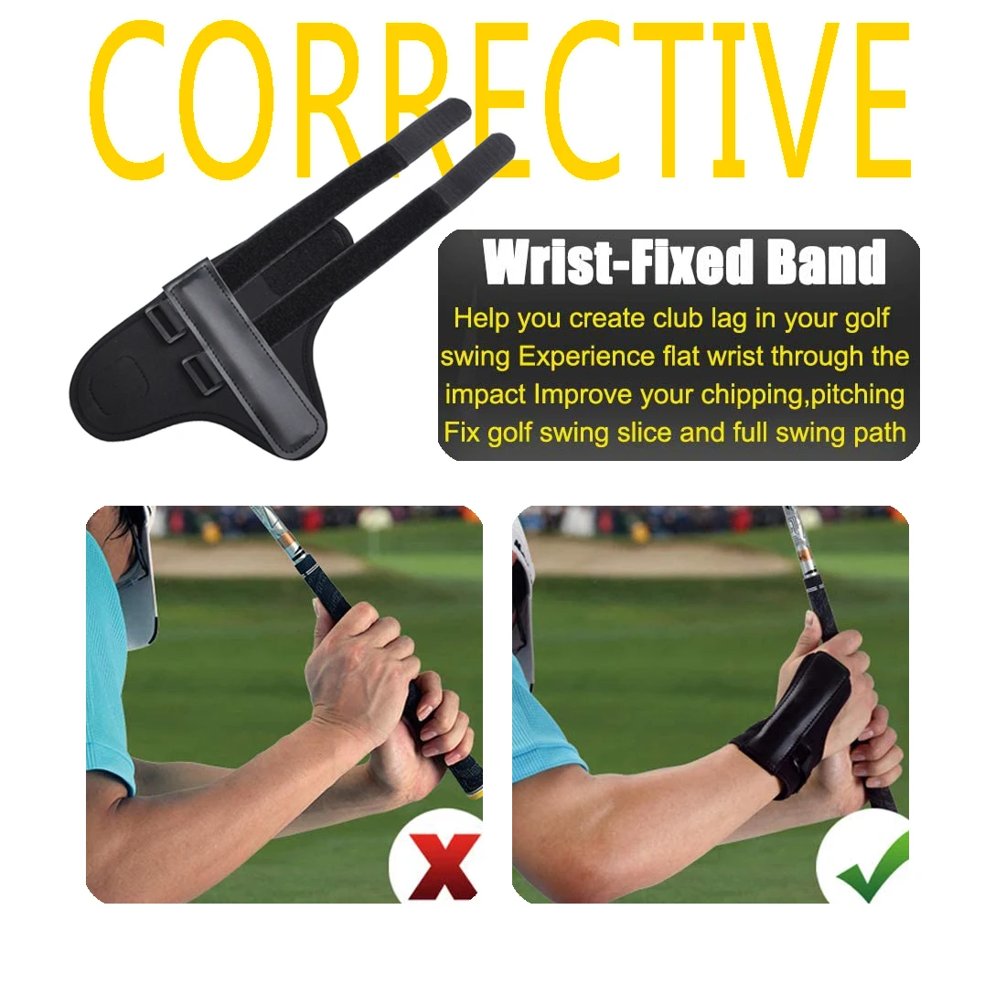 5 Cái/bộ Golf Swing Dụng Cụ Hỗ Trợ Huấn Luyện Combo-Cánh Tay Ban Nhạc Khuỷu Tay Hiệu Chỉnh, Cổ Tay Bản Lề Huấn Luyện, bo Cổ Tay Ban Nhạc Chân Cần Corrector