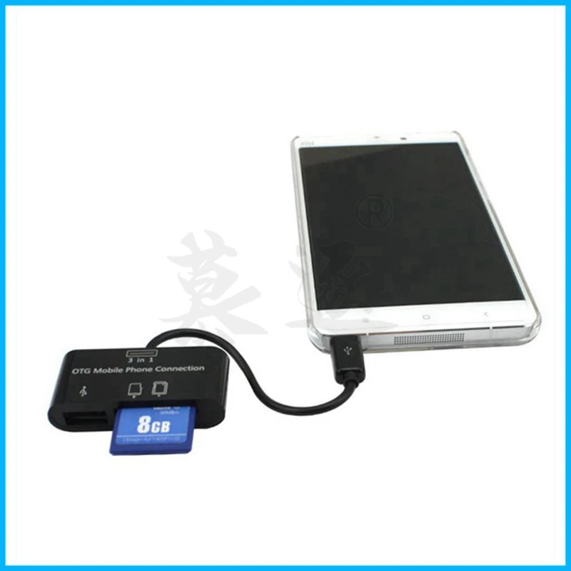 Cabo adaptador para micro usb, leitor de cartão de memória sd e micro sd tf conexão para leitor de cartão de memória inteligente para porta micro usb
