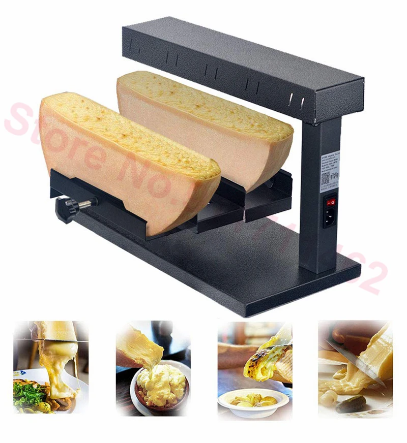 Half Wheel Raclette Cheese Melter Table Top Cheese Grill Melting Warmer Heater, Makes Swiss Style Cheese Sauce