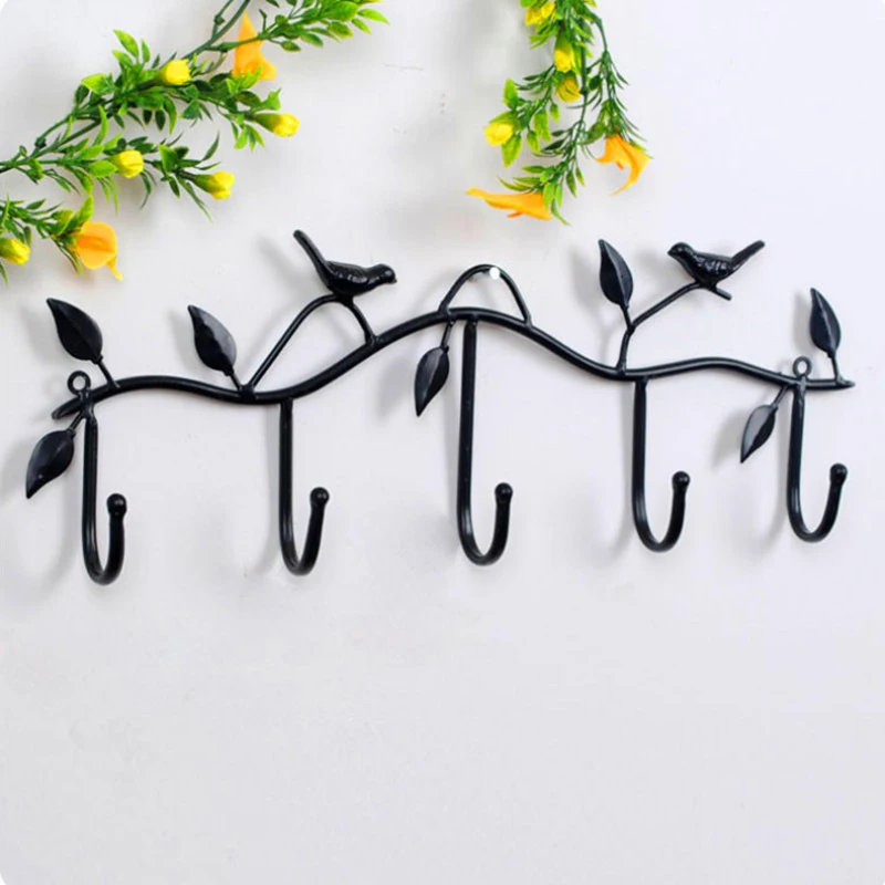 Birds Metal Wall Coat Rack And Hat Rack Multi-function Mounted Hook Hangers For Livingroom Bedroom Wrought Iron Coat Hook