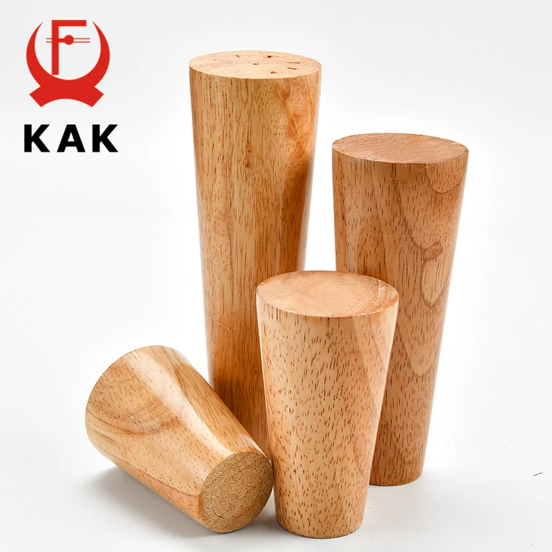 KAK 4pcs Solid Wood Furniture Leg Table Feets Wooden Cabinet Table Legs Fashion Furniture Hardware Replacement for Sofa Bed