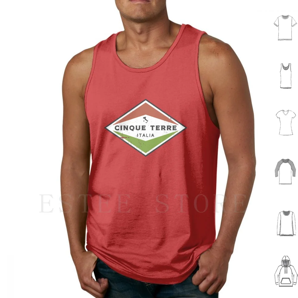 Vintage Cinque Terre Italia Tank Tops Vest Sleeveless Cinque Terre Italia Italy Cinque Terre Italy Cinque Terre Italia Red