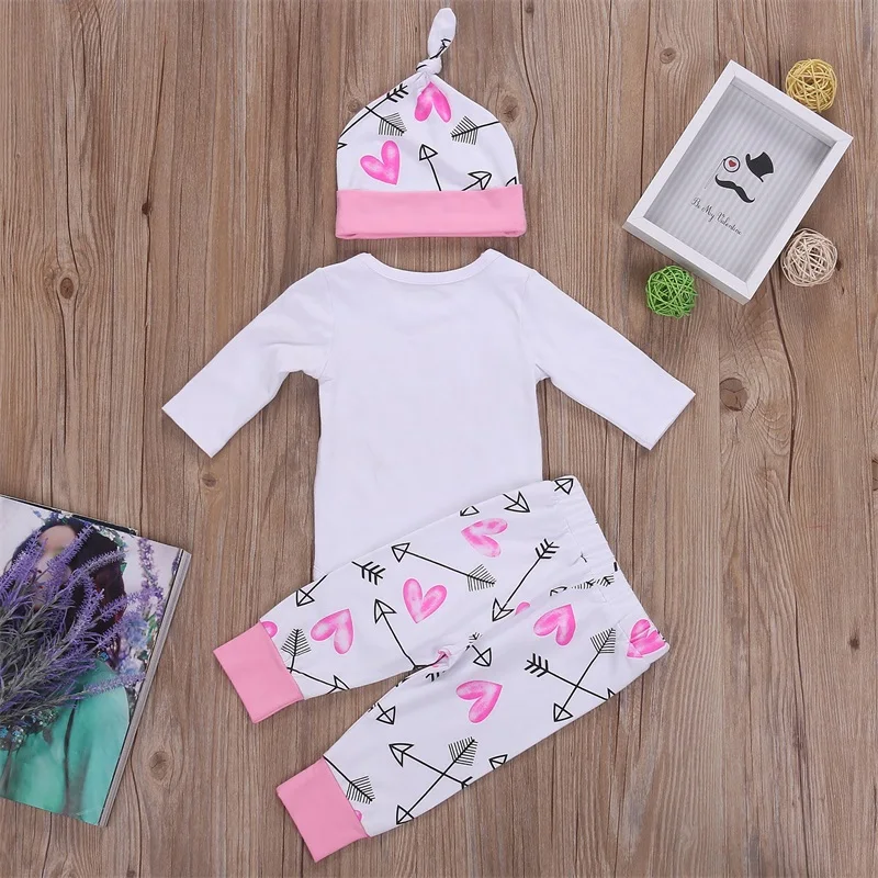 3PCS Autumn Winter Newborn Infant Clothes Set Baby Girls Cotton Long Sleeve Jumpsuit Romper Pants Outfit Playsuit Clothing