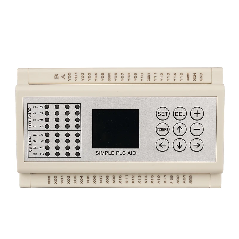 

Huaqingjun 16-in 16-out Transistor Output 2-Channel Pulse Outputs PLC Controller for Stepper Motor