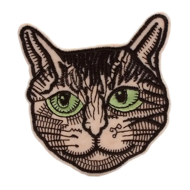 5pcs/lot Embroidered Cat Patch Iron On Animal Sticker for Jeans Coats Shirt DIY Clothes Fabric appliques Handmade Pants Badge