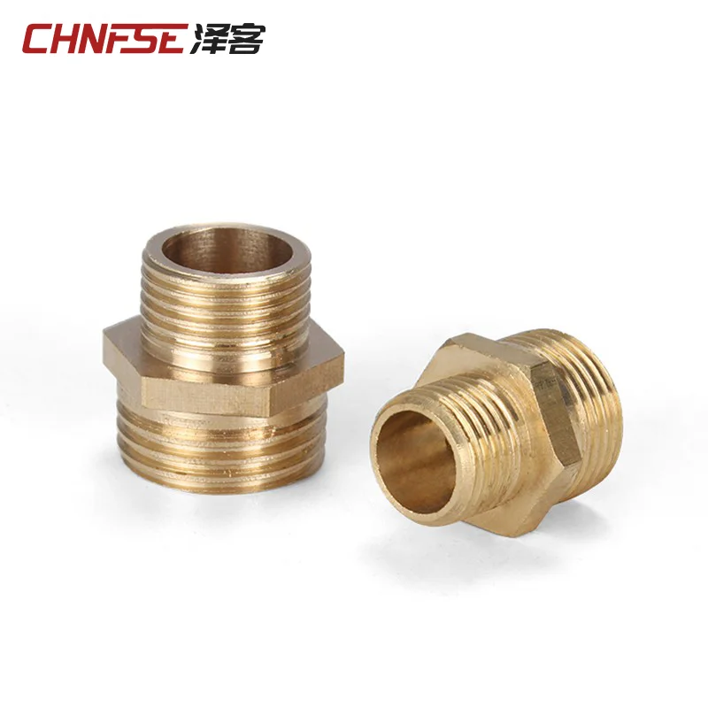 Brass Pipe Hex Nipple Fitting Quick Coupler Adapter 1/8 1/4 3/8 1/2 3/4 1 BSP Male to Male Thread Water Oil Gas Connector