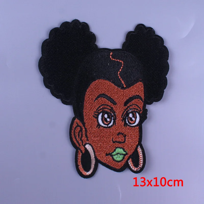 Sexy Girl Lips Patch Iron On Patches For Clothing Hip Hop Embroidery Patch Rock Stripe Clothes African Girl Applique Accessories