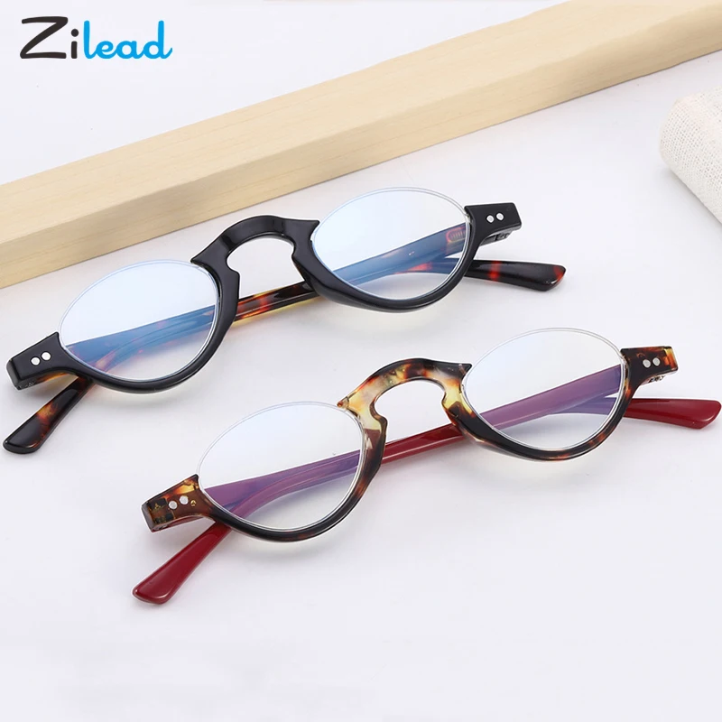 Zilead Half - Framed Reading Glasses Unisex Women Men Optical Anti Blue Night Fahsion Comfortable +1.0+1.5+2.0+2.5+3.0+3.5