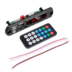 DC 9V 12V Bluetooth 5.0 Car Kit Wireless MP3 Decoder Board Audio WMA Car Music Player Module Lossless Audio USB AUX TF Radio