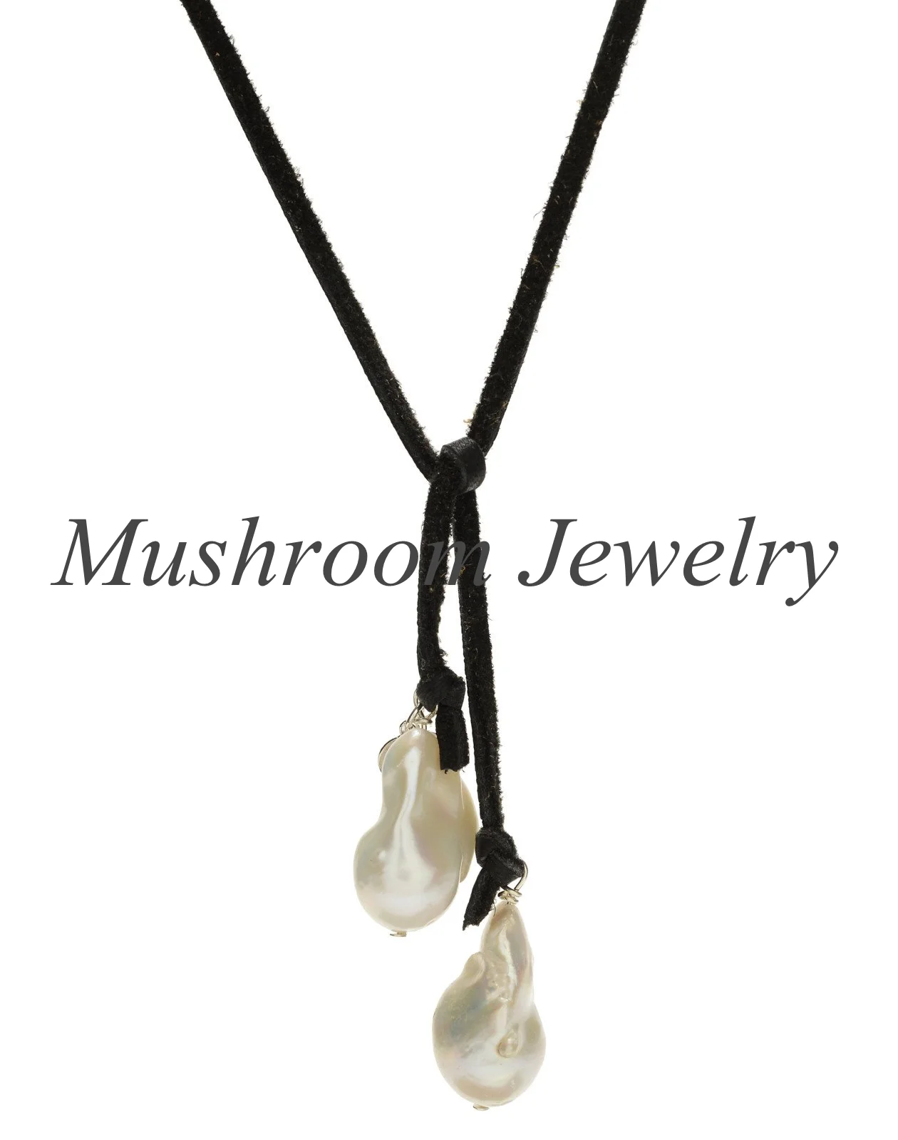 

FAUX Leather FreshWater Pearl lariat Necklace Women