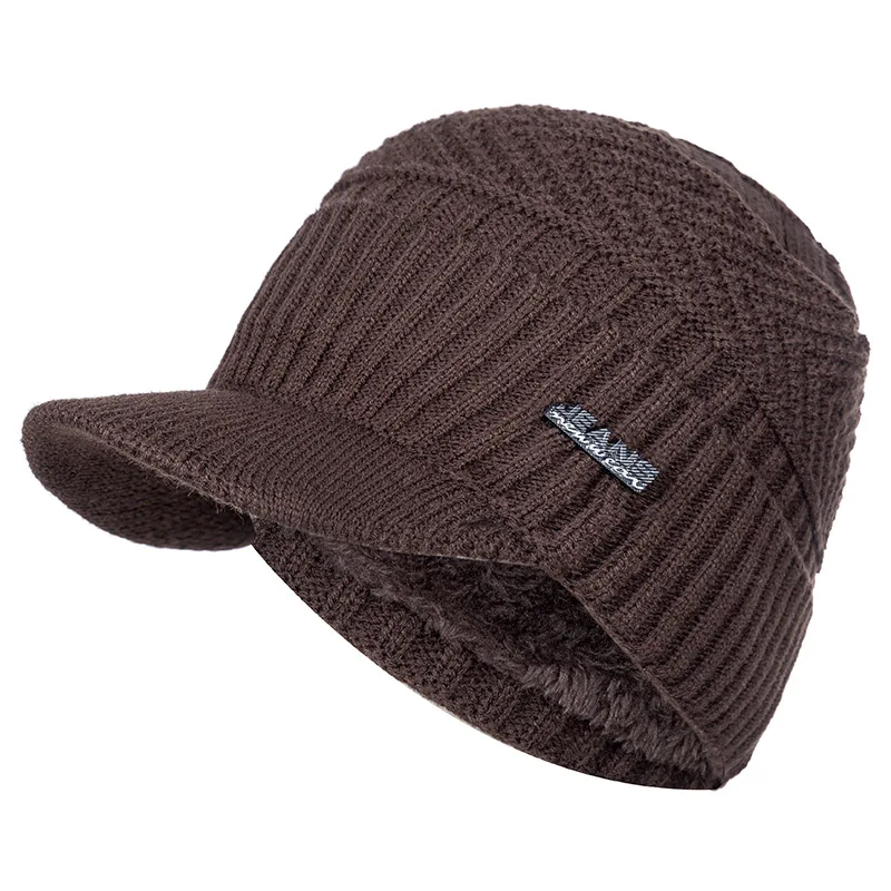 Unisex Warm Winter Hats Stylish Add Fur Lined Soft Beanie Cap With Brim Thick Winter Knitted Hats For Men & Women Dropshipping, image 9