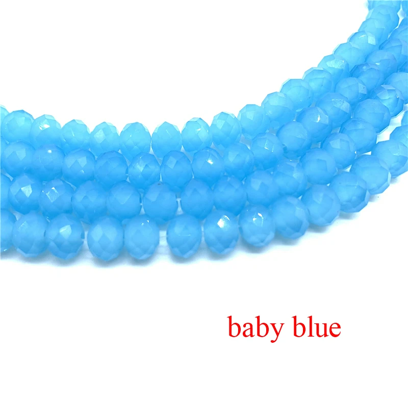 6mm 1Strand Opaque  Crystal Rondel Faceted Crystal Glass Beads Loose Spacer Round Beads for Jewelry Making Jewelry Diy