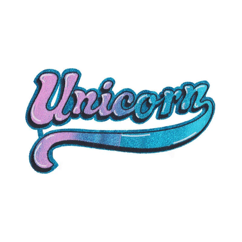 Patch per moto con lettera unicorno arcobaleno carino grande ferro su toppe ricamate per abbigliamento Appliques per giacca con toppa sul retro