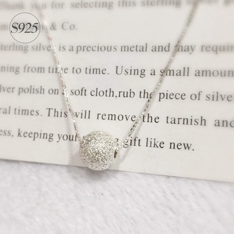 

Modian Classic Lovely Tiny Frosted Ball Pendant Necklace for Women Fashion 925 Sterling Silver Box Chain Two Style Fine Jewelry