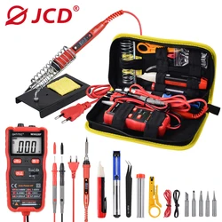 JCD Electric Soldering Iron Kit With Digital Multimeter 80W 220V Adjustable Temperature Soldering Station Welding Repair Tools